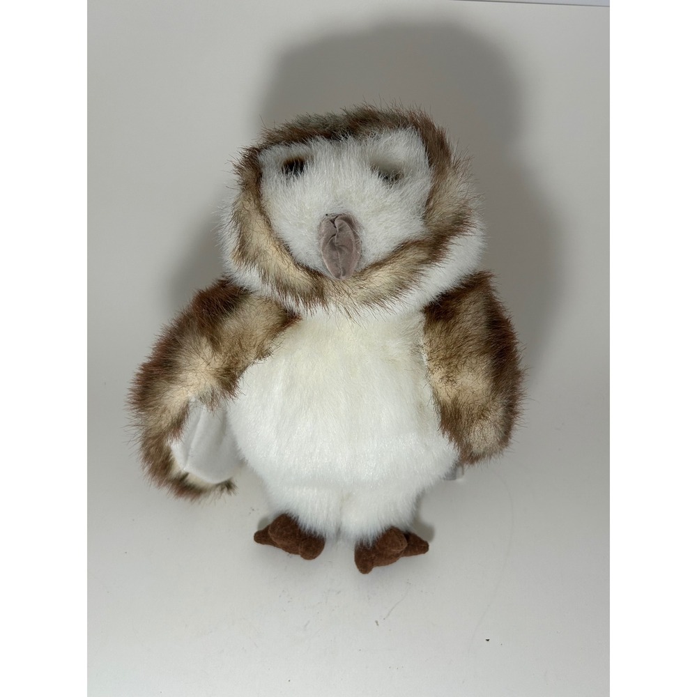 Folkmanis Barn Owl‎ Hand Puppet Brown White Realistic Faux Fur Bird Plush 2011